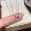 Acessório de Colar Minimalista Geométrico Exquisito com Cintura Fina e Zircônia para Mulheres, Moda de Verão Versátil Corrente de Clavícula de Aço Titânio de Alta Qualidade