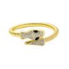 Pulsera de serpiente de estilo punk exagerado personalizado de nuevo estilo europeo y americano, aleación con incrustaciones de diamantes de imitación, pulsera de joyería de cadena de hueso de serpiente vintage