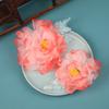 Novo design antigo original feito à mão grande peônia degradê clip de cabelo floral quente maquiagem câmera headdress hanfu