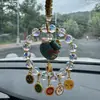 Atracción turística bolsa de la suerte de brocado Song con colgante de cristal del dios de la riqueza de cinco vías, regalo de bendición para el coche, pequeño regalo unisex para el Festival de Medio Otoño