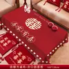 Toalha de Mesa Quadrada para Casamento no Atacado Toalha de Mesa Quadrada Vermelha Festiva Toalha de Mesa Decorativa para Mesa de Centro de Sala de Estar