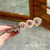 Pinza para el Cabello de Corazón Blanco Brillante con Perlas y Diamantes de Dongdaemun, Corea, Nuevo Estilo Primavera/Verano, Pinza de Pato para Flequillo y Accesorios para el Cabello Lateral