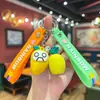 Llavero de dibujos animados con forma de fruta linda, figura de goma blanda de fresa y sandía, colgante creativo para mochila de estudiante, pequeño accesorio