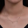 Collar con colgante geométrico cuadrado pequeño de circonita transfronterizo europeo y americano para mujer, Plata de ley S925, Simple, Versátil, Cadena para clavícula con diamante