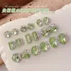 K9 Oliva Nobre Bandeja Sem Fundo Empilhada Decorações de Unhas com Strass Flash Ardente Verde Fruta Doce de Rocha Quadrado Gordo Ovo de Pombo Bola de Strass Decoração de Unhas