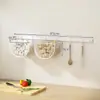 Cesta de Almacenamiento para Cebolleta, Jengibre y Ajo Montada en la Pared Sin Taladrar Estante de Cocina para Pared Cesta Pequeña Colgante para Jengibre y Ajo Artefacto