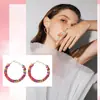 2024 Nueva Serie de Aretes Redondos de Cuentas de Arroz Estilo Bohemio Transfronterizo, Aretes Coloridos Étnicos Retro Literarios