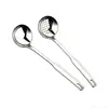 Cucharón Pequeño para Sopa de Acero Inoxidable Espesado Seleccionado Cuidadosamente con Mango Largo para Olla Caliente, Adecuado para Uso Doméstico y Comercial, Espumadera Pequeña Multifuncional, Venta al por Mayor