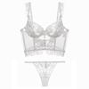 Ropa interior sexy personalizada para mujer, sujetador para pecho pequeño con realce, verano delgado, estilo francés, conjunto de sujetador de encaje puro