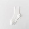Calcetines 100% algodón para hombre, de longitud media, para otoño e invierno, de algodón puro, antibacterianos, desodorantes, de doble aguja, gruesos.