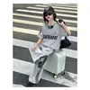 Conjunto de Pantalones Cargo Holgados para Niñas, Nuevo Estilo de Verano para Niños Mayores, Elegante Camiseta a Rayas de Bloques de Color y Pantalones Casuales Conjunto de Dos Piezas