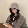 Sombrero de Pescador Peludo de Conejo para Mujer 2024 Nuevo Otoño e Invierno Moda Versátil Cara Pequeña Versátil Sombrero Cubeta para Cabeza Grande