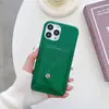 Porta-Cartões e Capa de Celular Famosos na Internet com Padrão de Lichia para Apple 16/17 Pro, Capa de Celular Lisa da Moda para 16 Pro Max