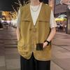 Chaleco de Trabajo Funcional de Estilo Japonés 2025 para Hombre, Holgado Retro Primavera y Otoño Ropa Exterior para Pareja Harajuku Chaleco Moderno