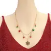 Joyería europea y americana para vacaciones transfronterizas nueva moda campana de Navidad copo de nieve collar cadena de clavícula de doble capa