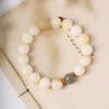 Hainan Carvão Natural Queimado Gordura de Ovelha Jade Branco Bodhi DIY Pulseira Tecida com Cordão de Contas para Canto para Acessórios Masculinos e Femininos