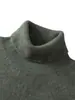Suéter de cachemira para hombre estilo bebé con cuello alto, color liso, tejido grueso, casual y apto para negocios, capa base suave y cómoda