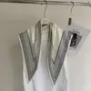 Roupa com Atmosfera de Verão: Lenço Triângulo de Secagem de Seda Imitação Sarja, Lenço de Seda Elegante Camadas com Cortina de Cintura