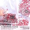 Pedra Strass Grande Vermelha Redonda de Fundo Plano para Unhas Joia de Vidro Acessório de Unha em Formato de Leque Decoração com Strass