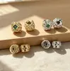 Nuevas cuentas espaciadoras cilíndricas de circón, adecuadas para exportación y ventas transfronterizas, cuentas espaciadoras cilíndricas de color esmeralda, joyería DIY, cuentas con agujero pasante, cuentas espaciadoras perforadas