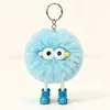 Colgantes de pompones de colores, dijes para bolso de piel sintética de conejo, llaveros de dibujos animados, pequeños accesorios de peluche y decoraciones para llaves de coche