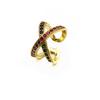 Anillo de circonita micro-incrustada anillo de amor anillo abierto ajustable chapado oro superficial de 14k anillo de sol copo de nieve
