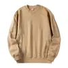 Moletom 100% Algodão Masculino, Primavera e Outono, Lavado e Desgastado, Malha Fio Penteado, Gola Redonda, Caimento Solto, Ombros Caídos, Pulôver, Jaqueta Camada Base