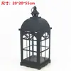 Suporte de Vela Retrô Europeu Lanterna à Prova de Vento Arte em Ferro Oca de Chão Mini Lanterna Estilo Casa Americana Ornamento de Iluminação para Caminho de Pátio