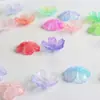 Exquisito pasador de pelo acrílico con forma de pétalo de flor de cinco pétalos de 20 mm, adorno de perla de flor de cerezo degradado hecho a mano