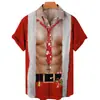 Serie Navideña Europea y Americana Transfronteriza Camisas para Hombre Impresas en 3D Camisas Casuales de Manga Corta para Hombre de Moda para Exteriores