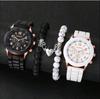Popular Transfronterizo 4 Piezas/Set Moda Venta Caliente Pareja Clásico Set de Relojes de Pareja, Corazón Magnético Negro y Blanco en Stock
