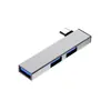 Hub USB-C Angulado Um para Três Estação de Docking USB 3.0 para Laptop Telefone Pen Drive Divisor de 3 Portas