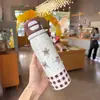Taza aislada de acero inoxidable 316, taza linda de doble propósito, boquilla de silicona, botella de agua moderna para niños, vaso con popote para estudiantes