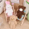 Lindo Llavero de Osito de Peluche Siamés con Rubor Colgante para Bolso Muñeco de Conejo Colgante de Oso de Peluche al por Mayor