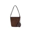 Bolsa de ombro tipo saco simples em camurça, novo estilo 2026, bolsa minimalista de axila, bolsa de mão moda dopamina outono/inverno