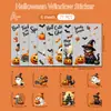 6 piezas de pegatinas de vidrio electrostáticas, de doble cara, alta definición, sin rastro, lindas decoraciones de ambiente de calabaza y fantasma para ventana