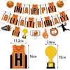 Nuevo Set de Cumpleaños Temático de Baloncesto Decoración de Ambiente Accesorios Decoración para Fiesta de Cumpleaños Banderines Adornos para Pastel
