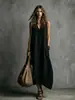 2026 Verano transfronterizo europeo y americano nueva moda chaleco de bolsillo sin mangas patchwork estilo vacacional vestido casual