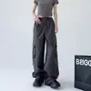 Overol de paracaídas para hombre 2024 nuevo verano caqui casual holgado verano alta calle pantalones de pierna ancha americanos