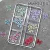 Atacado Caixa com 6 Compartimentos Acessórios para Nail Art Laço DIY Decoração de Unha Usável Resina Doce Diamante Acessórios para Unha