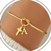 Pulsera con Colgante de Cruz de 26 Letras de Comercio Exterior Transfronterizo, Moderna, Versátil para el Uso Diario, el Viaje al Trabajo y el Estilo Casual, Pulsera de Acero Inoxidable
