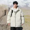 Jaqueta Masculina Acolchoada de Algodão com Capuz, Casaco de Algodão Espesso de Inverno Solto Versátil, Jaqueta Pão Quente para Casal ao Ar Livre, Roupa de Fora para Estudantes