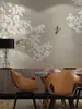 Papel Tapiz Artístico Moderno Estilo Chino con Flor de Magnolia y Pájaro, Estética Elegante para Fondo de Sofá, Dormitorio, Estudio, Arte de Pared Decorativo Ecológico