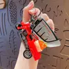 Chaveiro de triciclo clássico de fricção, brinquedo divertido para aliviar o estresse de estudantes, pequeno pingente, acessório de bolsa, pequeno presente no atacado