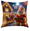 Funda de Almohada Nueva Transfronteriza Estampado Navideño Funda de Cojín Decorativa para Sofá Sala de Estar Dormitorio Funda de Almohada Regalo de Vacaciones
