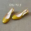 Temporada del Primer Encuentro: Sandalias Planas de Tacón Cuña Dulces y Juveniles para Mujer, Estilo Ballet, sin Cierre, con Correa Trasera