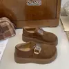 Couro Genuíno Super Macio Solado Grosso Aumento de Altura Totalmente Coberto Sapatos Birkenstock Sapatos Femininos 2026 Novo Slip-on Pessoa Preguiçosa Sapatos Únicos Mocassins