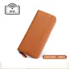 Cartera de Monedas de Cuero Genuino con Cremallera y Parches de Cuero con Grano de Lichi Porta Monedas de Amazon Bolso de Mano Antirrobo para Documentos de Identidad