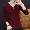 Suéter de cuello alto para hombre, primavera y otoño, nueva camisa de punto, suéter fino de color sólido de moda, top de otoño