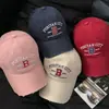 Boné de Baseball Tendência Retro Desgastado Estilo Coreano para Mulheres com Bordado de Letra, Chapéu Desgastado de Topo Macio Que Faz o Rosto Parecer Menor, Boné de Bico